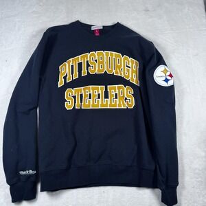 Pittsburgh Steelers Sweatshirt Mens‎ Large Black NFL Football Fleece Crewneck